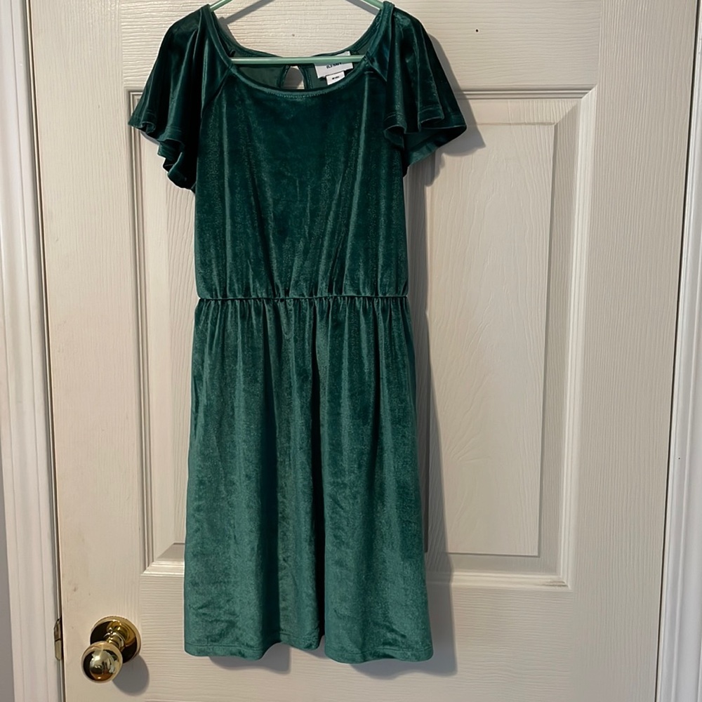 Green velvet dress